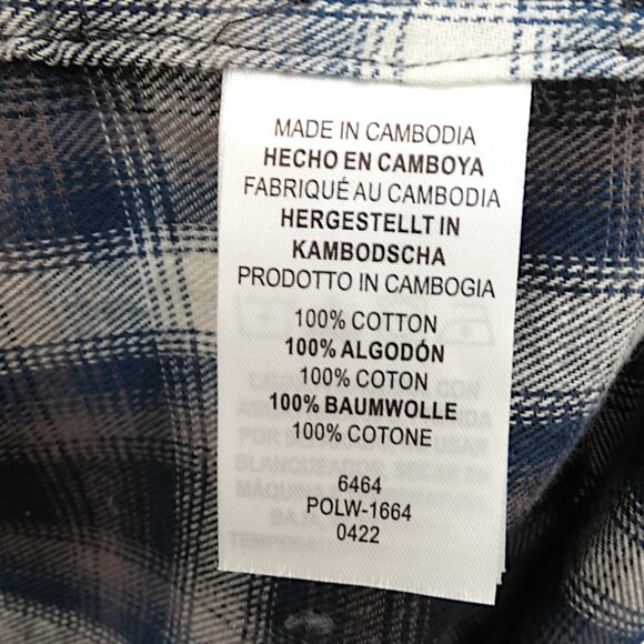 Legendary Whitetails Buck Camp Flannel Shirt XLT Blue Plaid Rugged Workwear - Picture 9 of 10